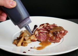 Roasted duck breast with mushrooms, chestnuts and fruits of the forest