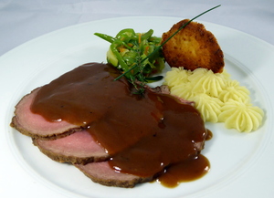 English style roast beef with aromatic herbs