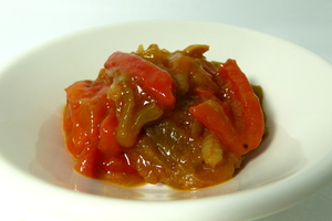Basic red and green peppers stew 