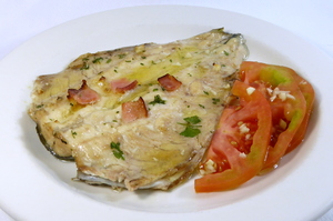 Roasted trout with tomato salad