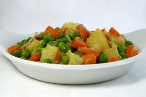 Pea, carrot and potato stew