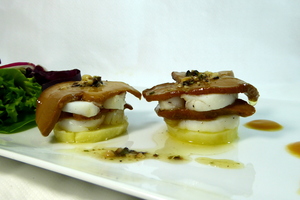 Monkfish and cep mushroom salad with truffle vinaigrette 