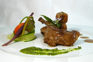 Rabbit marinated with Modena vinegar and vegetables