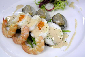 Monkfish and seafood salad