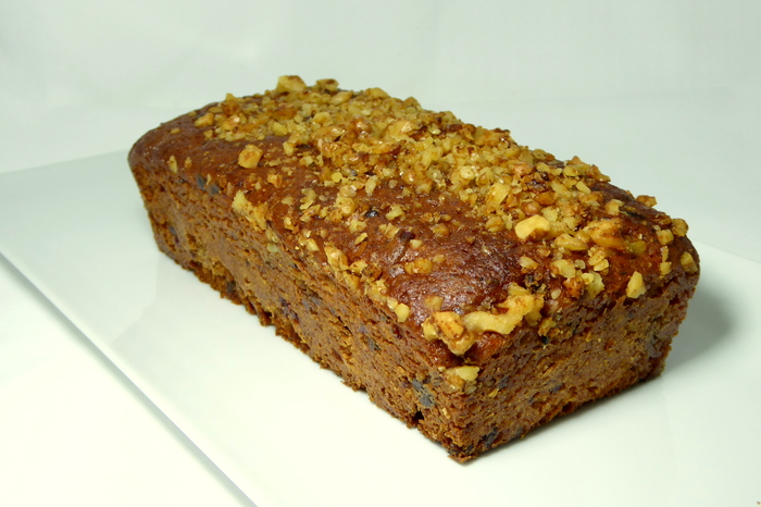Honey cake with dates and walnuts