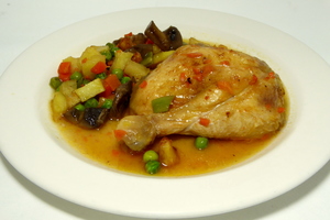 Braised chicken with mixed vegetables