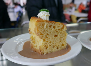 Savarin sponge cake soaked in syrup and rum 