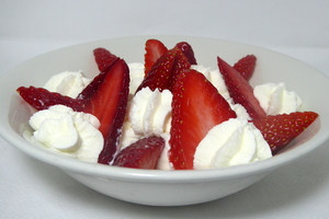 Strawberries and whipped cream