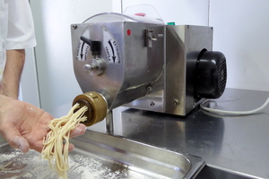 Fresh pasta made in a special machine
