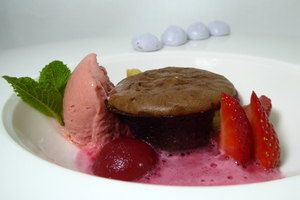 Coulant, hibiscus and raspberry sherbet 