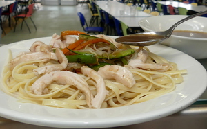 Noodles with chicken and soya