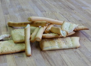 Breadsticks and crackers